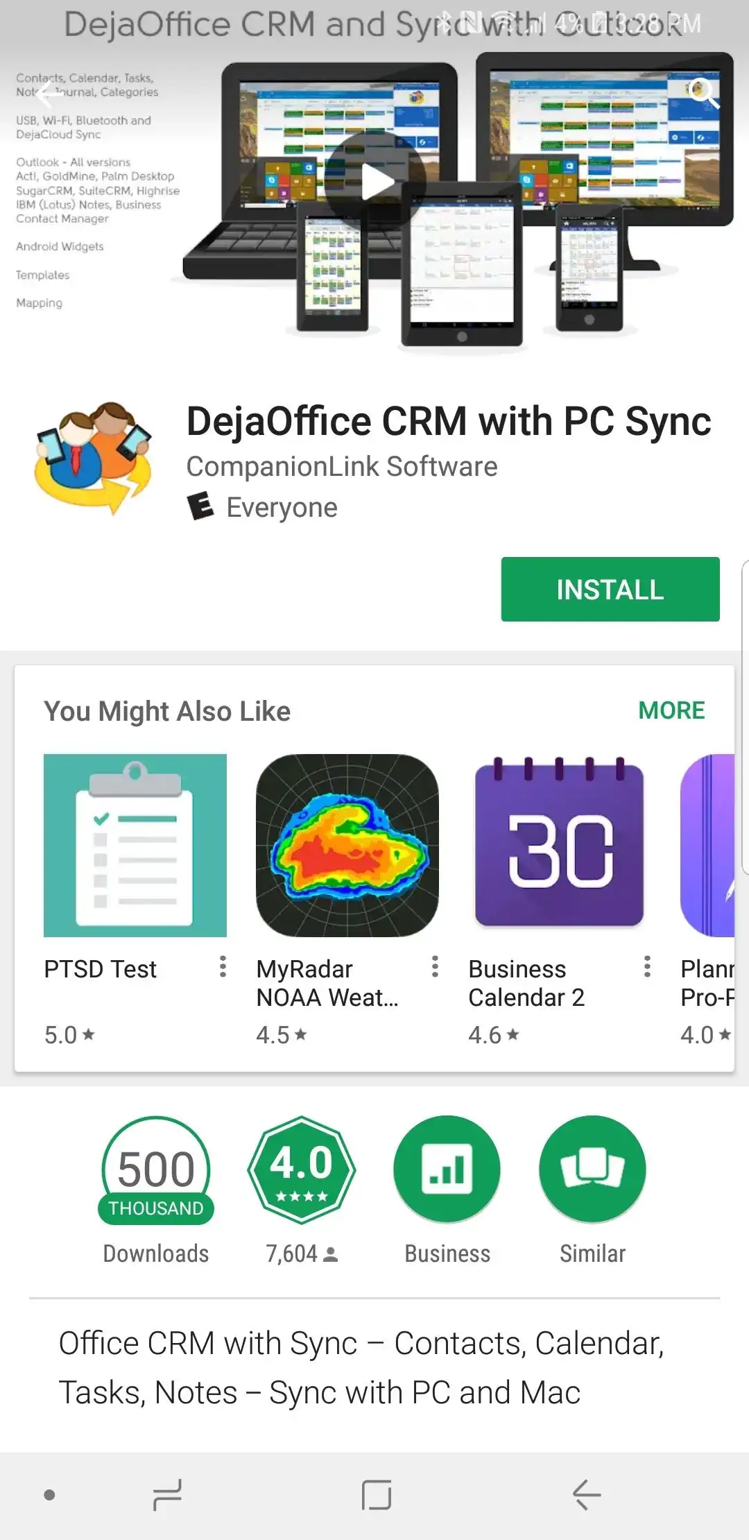 Download DejaOffice from the Google Play Store
